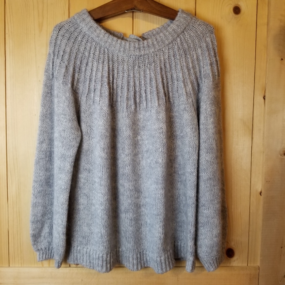 LC Lauren Conrad Crewneck Tie Back Knit Sweater